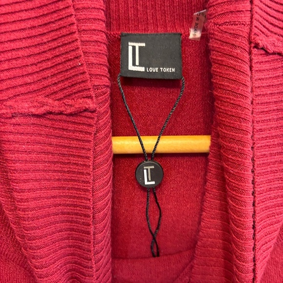 Love Token Red Turtleneck Sheath Midi Dress - Picture 3 of 6